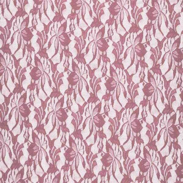 Lace Fabric Flowers Old Pink (Stretch) Lace Fabric
